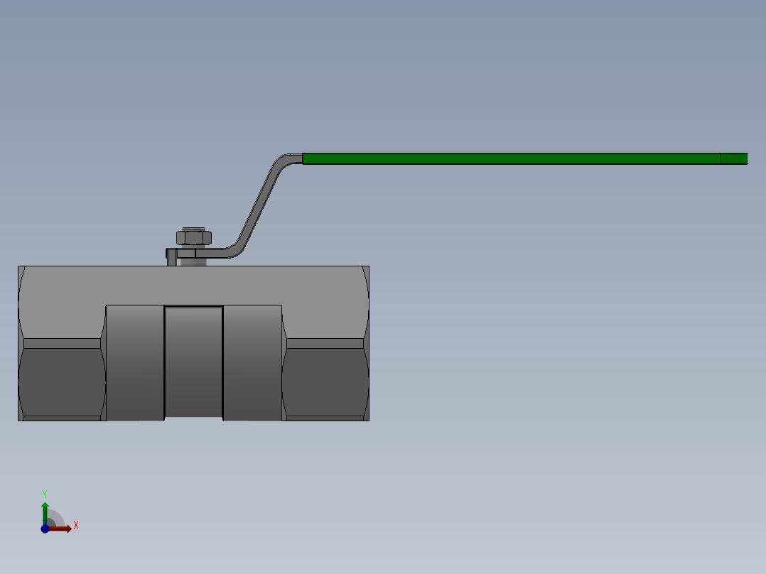 一片式内螺纹球阀-304 DN8-DN80右视图