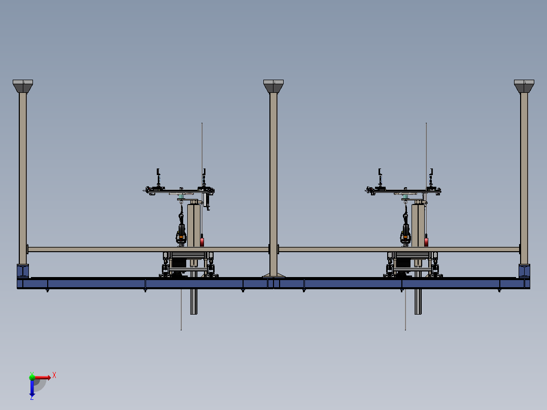 上下料龙门吊sw16俯视图