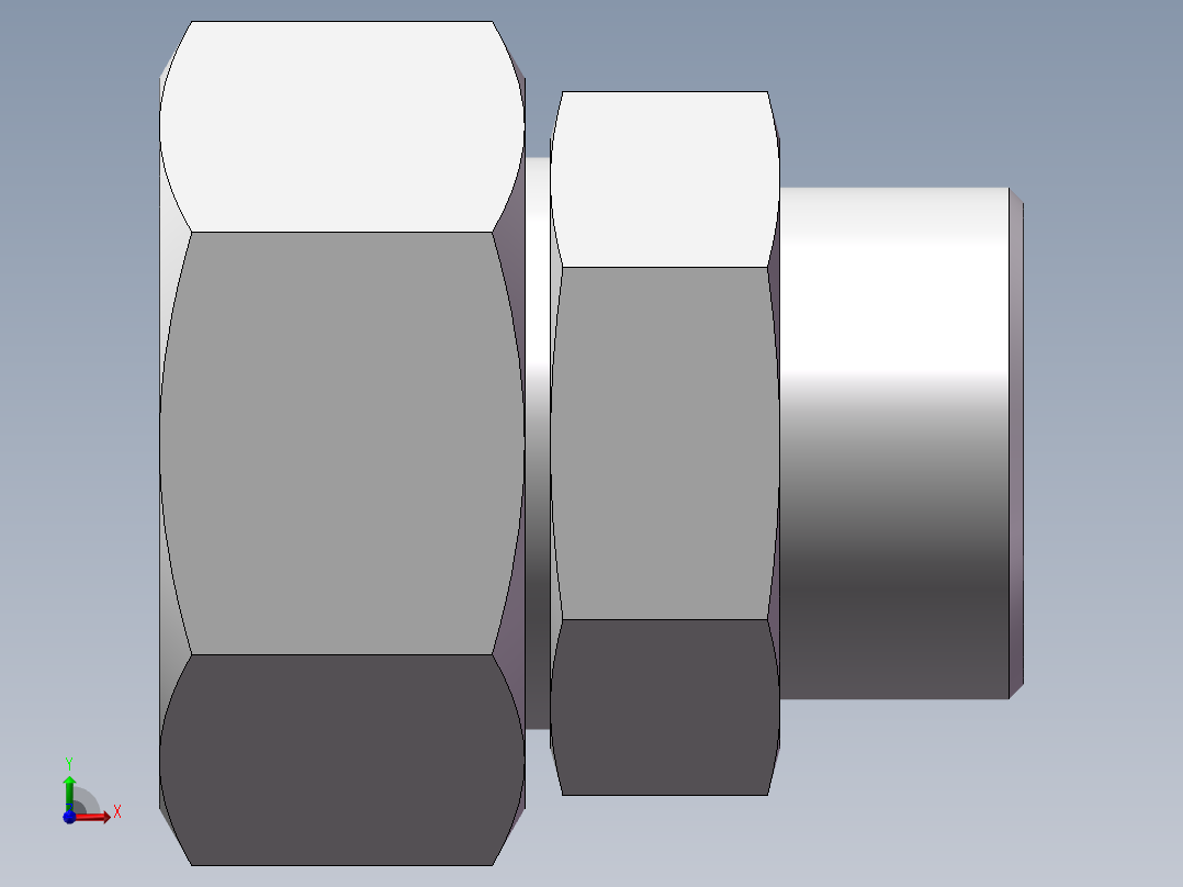 直通变径接头、2D-42-52前视图