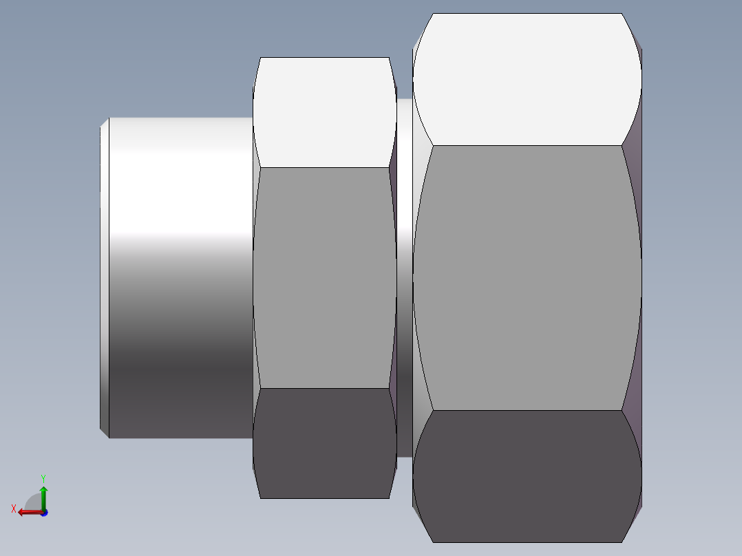 直通变径接头、2D-42-52后视图