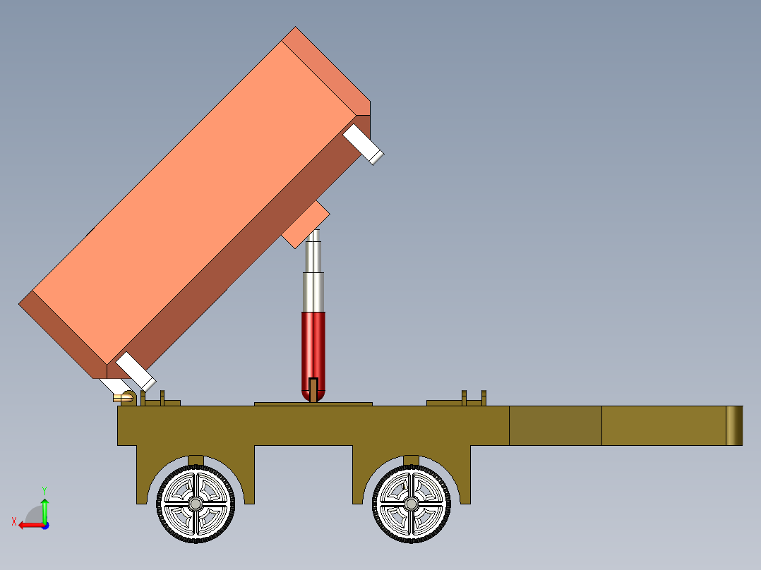 B3003321-多方向倾卸自卸车后视图