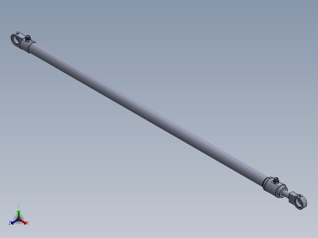 焊接型液压缸 50x30x1725 mm正等轴测图