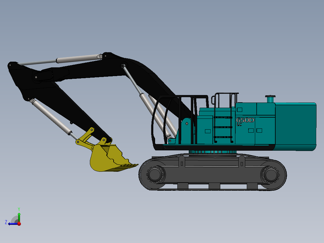 17.约翰迪尔650DLC挖掘机右视图