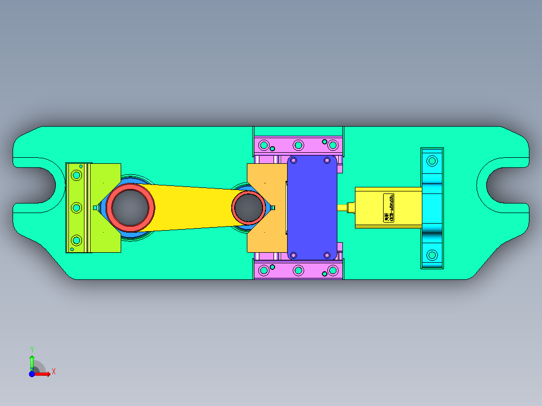 连杆铣平面镗孔液压夹具前视图