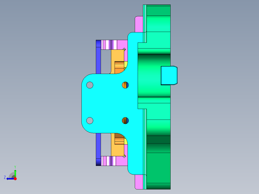 连杆铣平面镗孔液压夹具右视图
