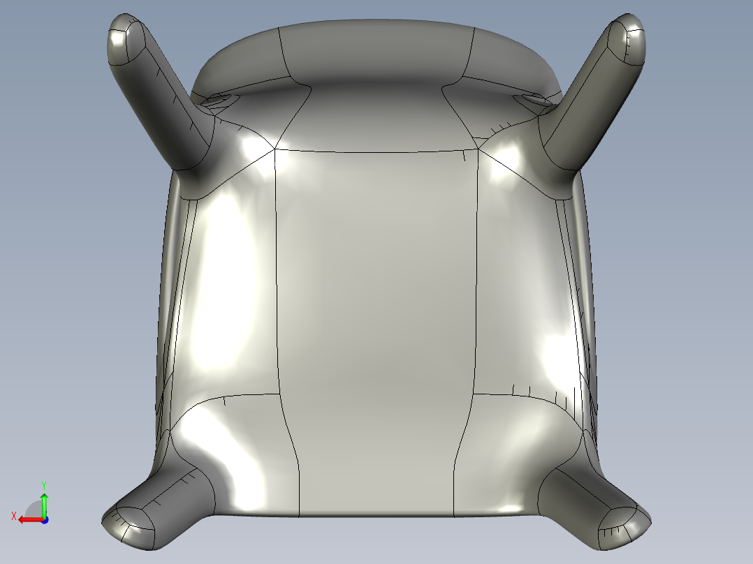 靠背塑料椅后视图
