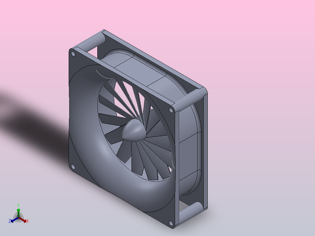120mm机箱风扇概念sat5w正等轴测图