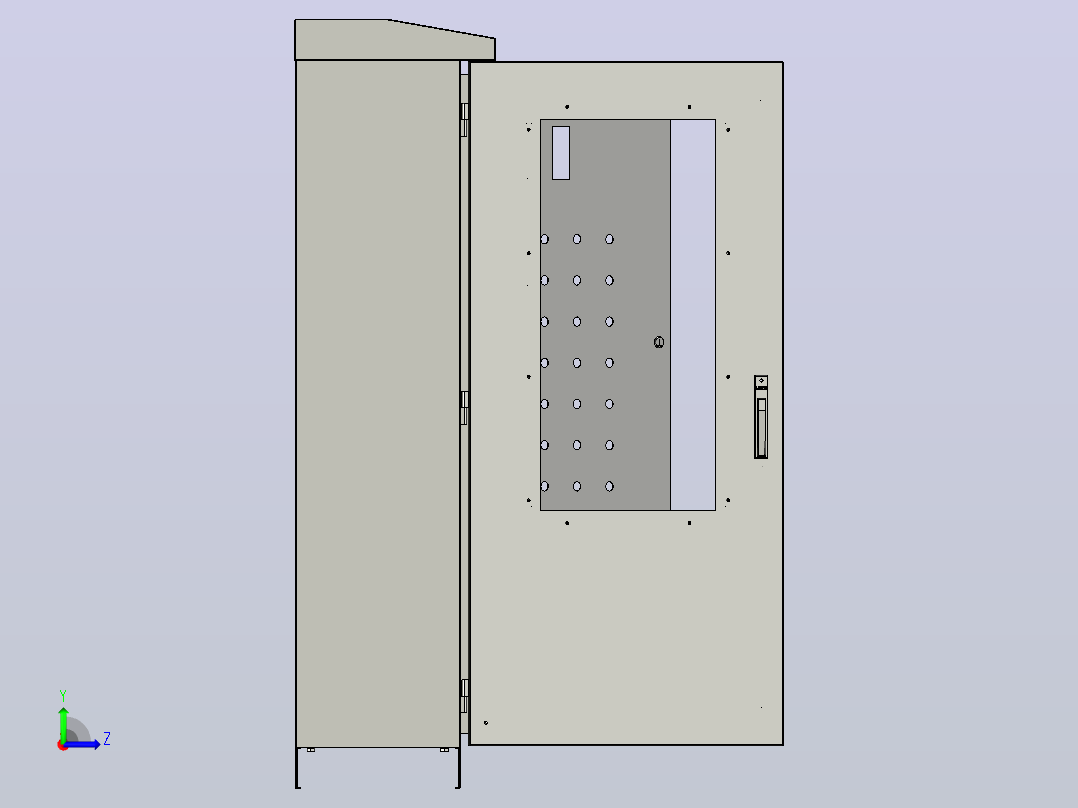 靠墙户外电控柜[靠墙户外电控柜]左视图