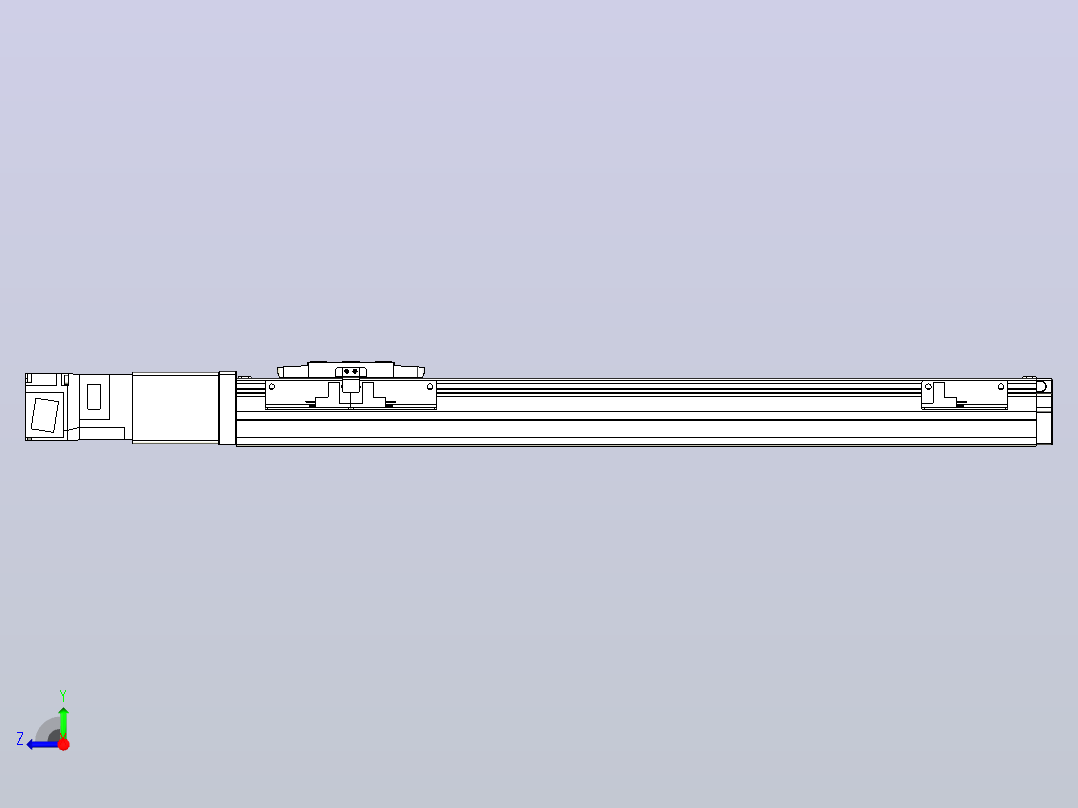 滚珠丝杠直线轴内置导轨TPA-GCR-40-1210C-L350-M-M10-N3右视图