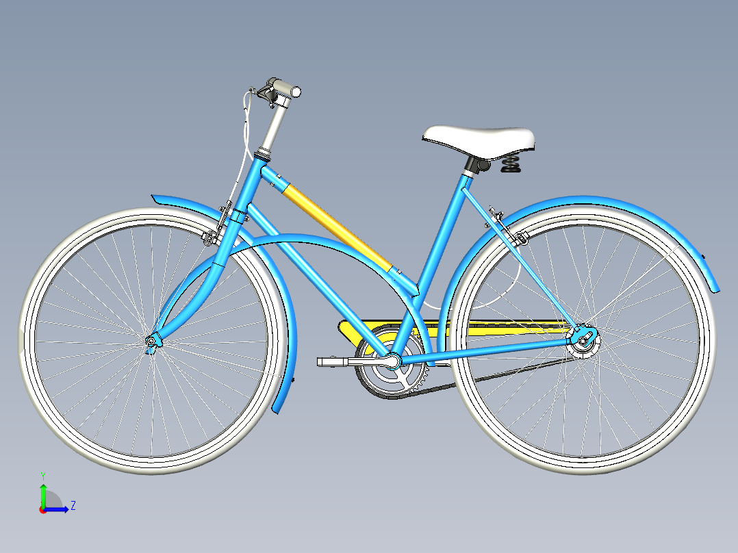 24 英寸车轮的自行车左视图