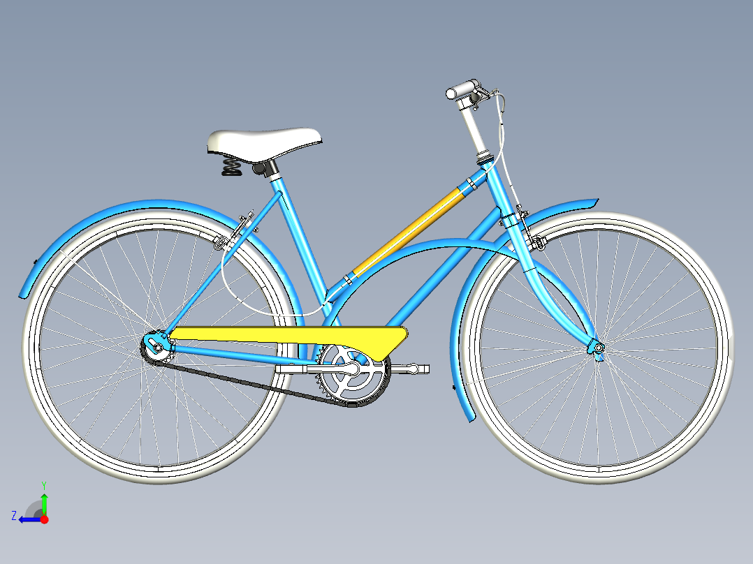 24 英寸车轮的自行车右视图