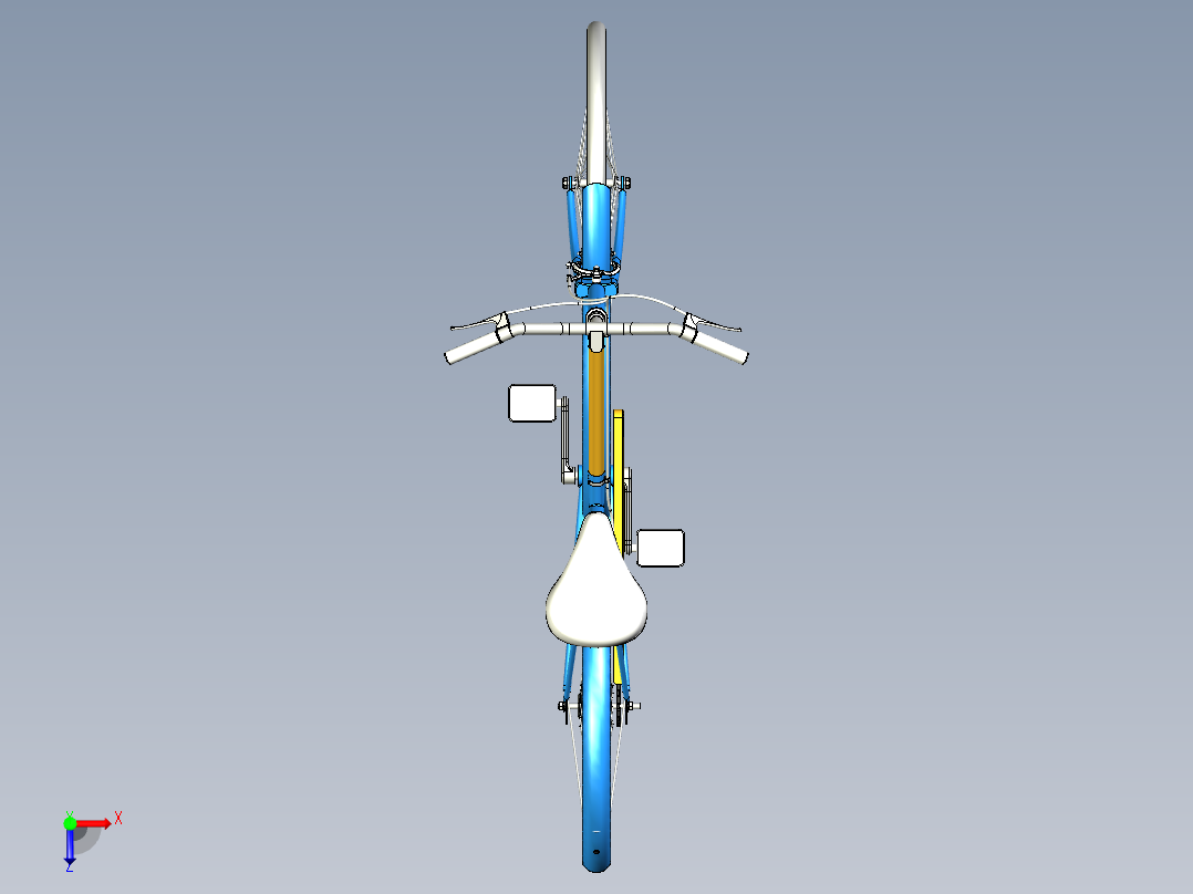 24 英寸车轮的自行车俯视图