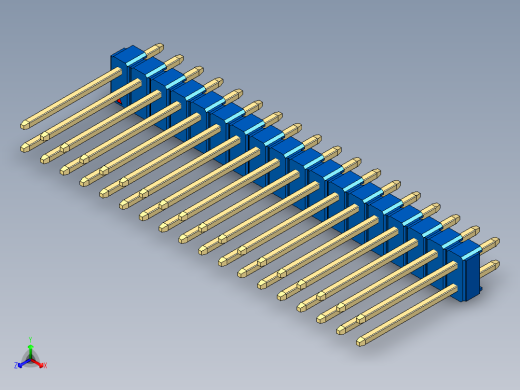 彩色公头100mil（2.54mm）系列-DS1021_blue_2x18p_100mil_Type5_rev1.0