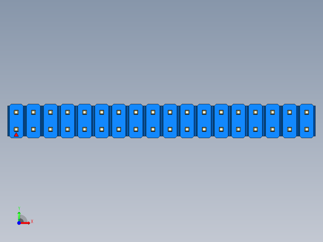 彩色公头100mil（2.54mm）系列-DS1021_blue_2x18p_100mil_Type5_rev1.0前视图