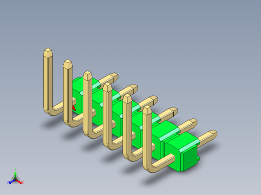 彩色公排针 100mil 2.54mm 系列-DS1022_green_06p_100mil_TypeU_rev1.0