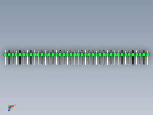 彩色公排针 100mil 2.54mm 系列-DS1022_green_40p_100mil_Type_SMT_R2_rev1.0俯视缩略图