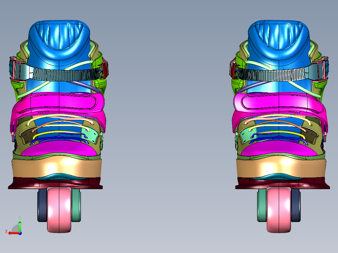 成人旱冰溜冰直排轮轮滑后视图