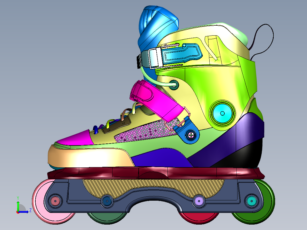 成人旱冰溜冰直排轮轮滑左视图