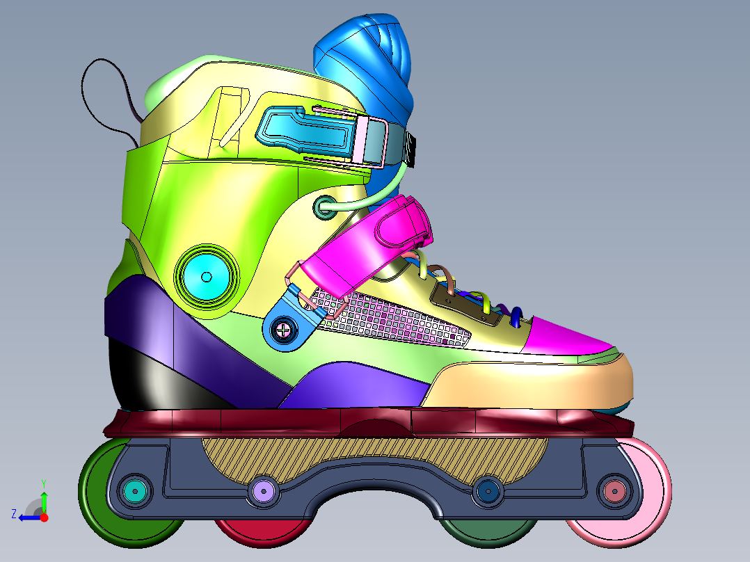 成人旱冰溜冰直排轮轮滑右视图