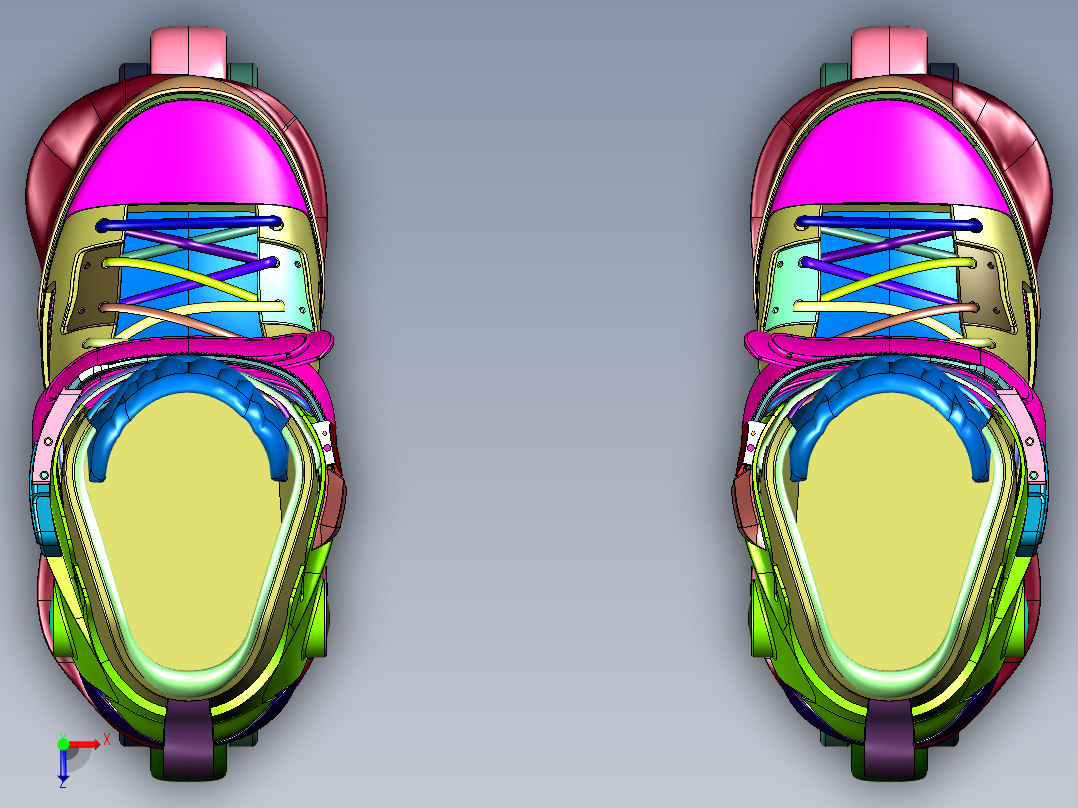 成人旱冰溜冰直排轮轮滑俯视图