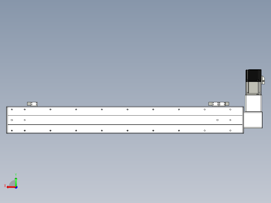 同步带滑台-半封闭B10-L90-S700-R-P40-D3后视图