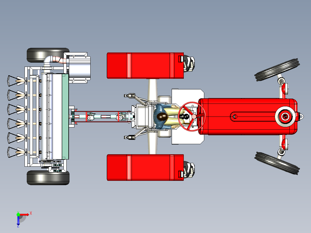 花生自动播种机俯视图
