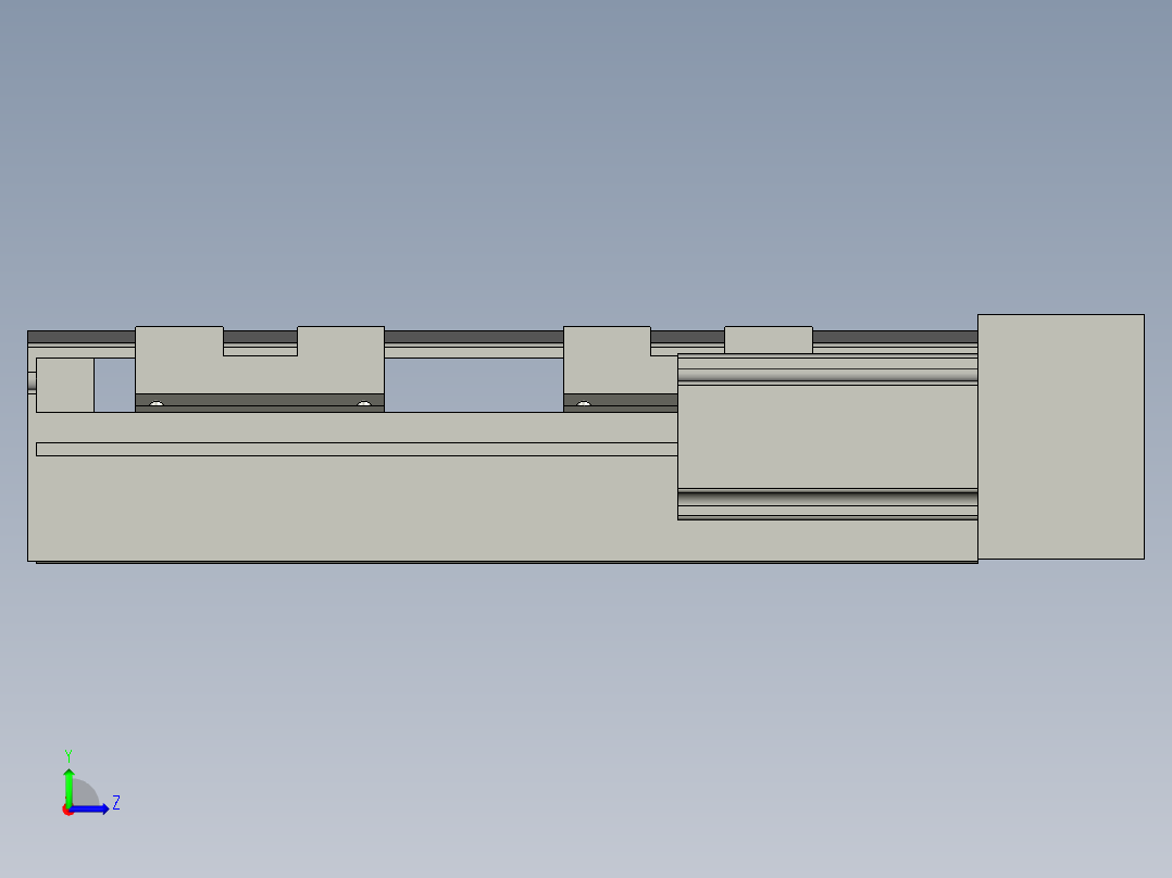 直线模组LHA6-S100-R-100W(16丝杆)设计图纸左视图