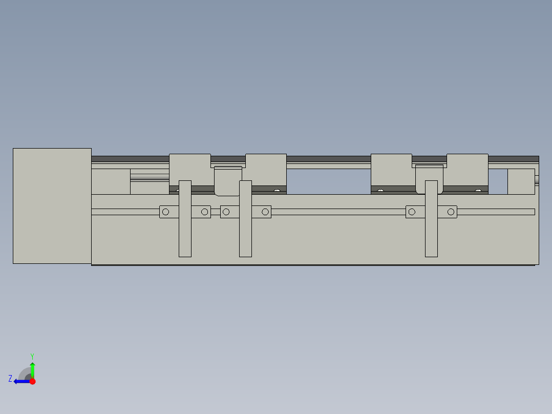 直线模组LHA6-S100-R-100W(16丝杆)设计图纸右视图