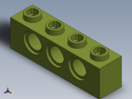 乐高机械组积木（横梁）-3701 Lime - Bright Yellowish Green Technic Brick 1 x 4 with Holes