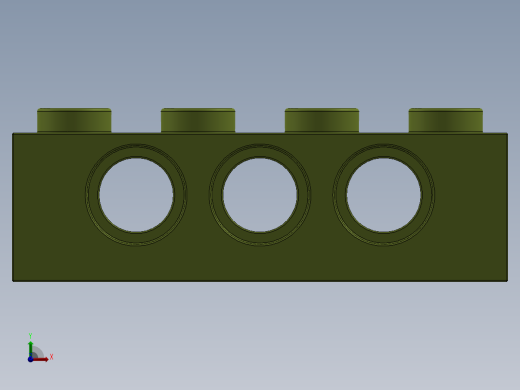 乐高机械组积木（横梁）-3701 Lime - Bright Yellowish Green Technic Brick 1 x 4 with Holes前视缩略图