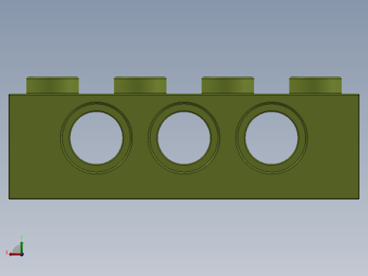 乐高机械组积木（横梁）-3701 Lime - Bright Yellowish Green Technic Brick 1 x 4 with Holes后视缩略图