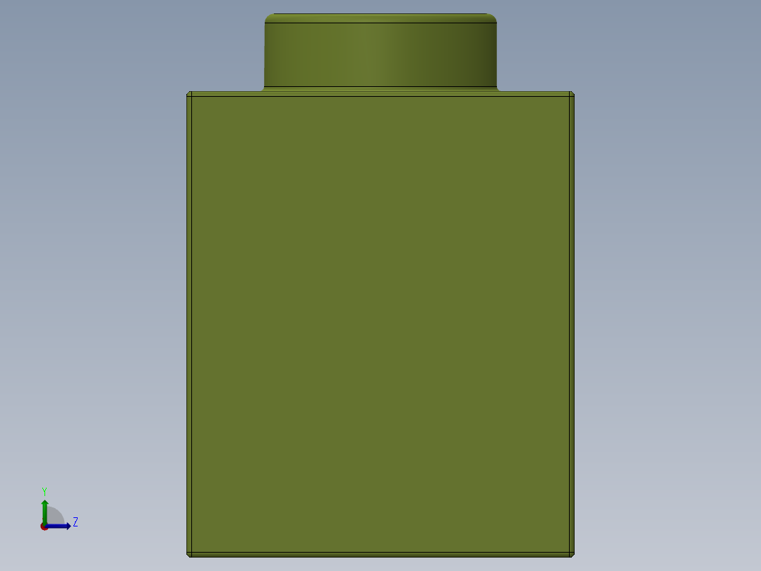 乐高机械组积木（横梁）-3701 Lime - Bright Yellowish Green Technic Brick 1 x 4 with Holes左视图