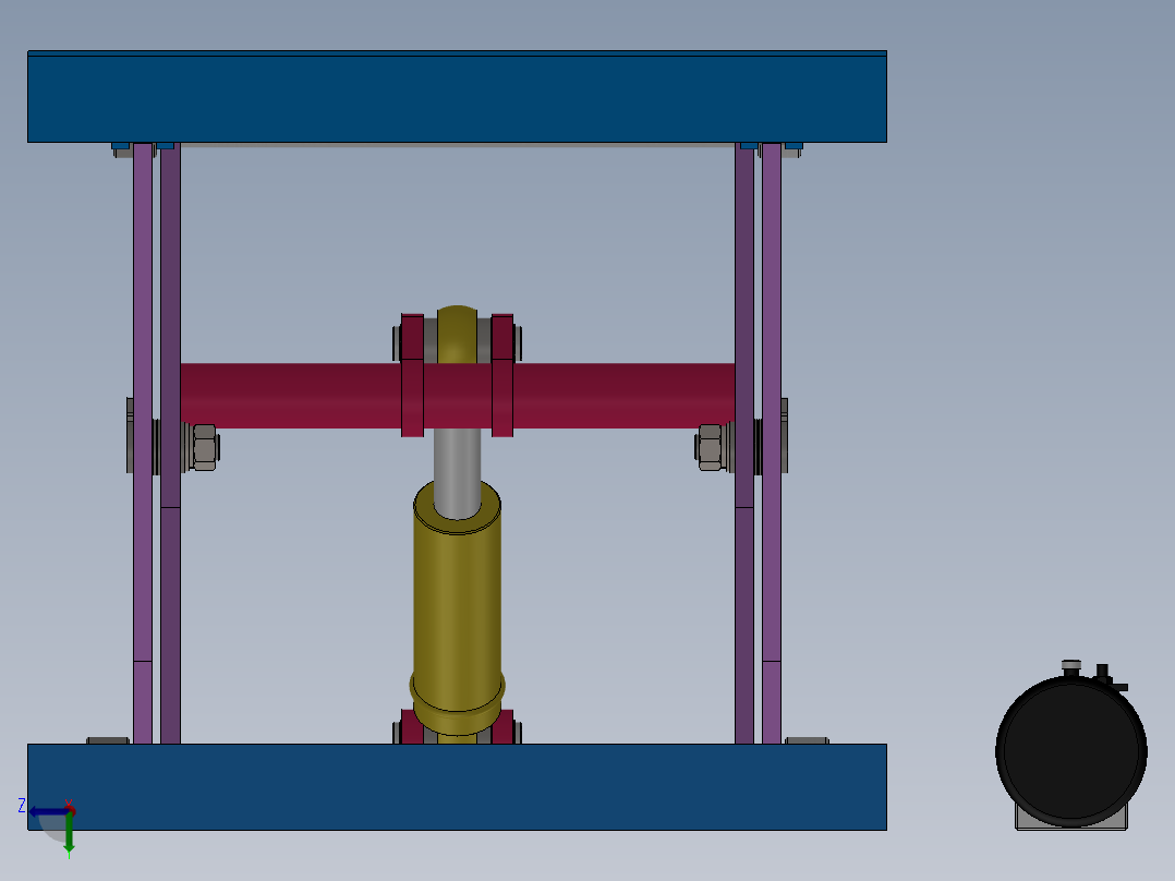 1吨单剪叉液压平台SW三维图左视图