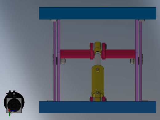 1吨单剪叉液压平台SW三维图右视缩略图