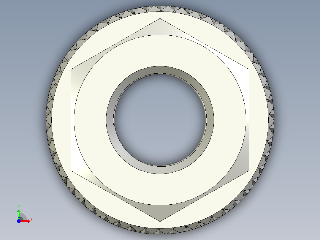 滚花螺母-M6 Knurled Nut前视图