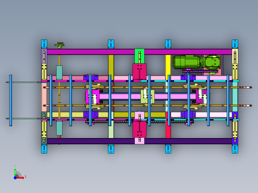 电动驱动的步进送料机构前视图