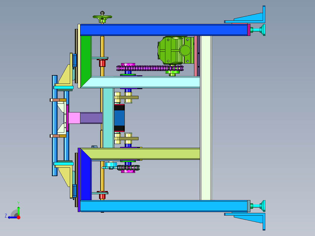 电动驱动的步进送料机构右视图
