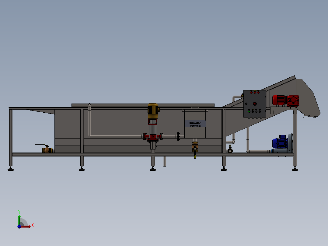 食堂全自动蔬菜水果苹果清洗机洗菜机前视图