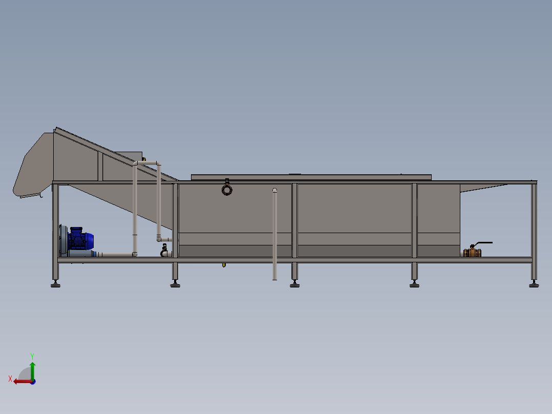 食堂全自动蔬菜水果苹果清洗机洗菜机后视图