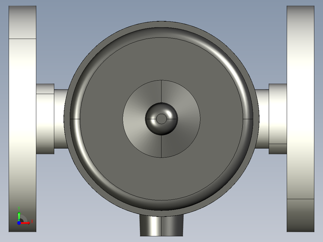 16DKOACCP NC 气动隔膜阀常闭，固定法兰，钻孔ANSI B16.5条款150 FF PVC-C前视图