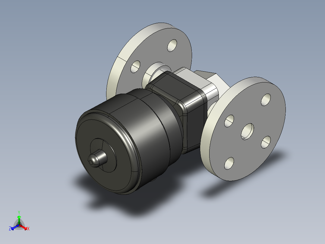 16DKOACCP NC 气动隔膜阀常闭，固定法兰，钻孔ANSI B16.5条款150 FF PVC-C正等轴测图