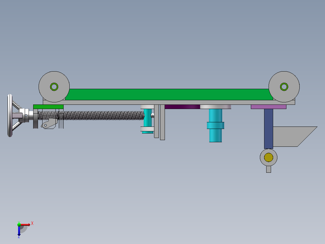 手动砂轮裁断机（sw18可编辑+工程图）俯视图