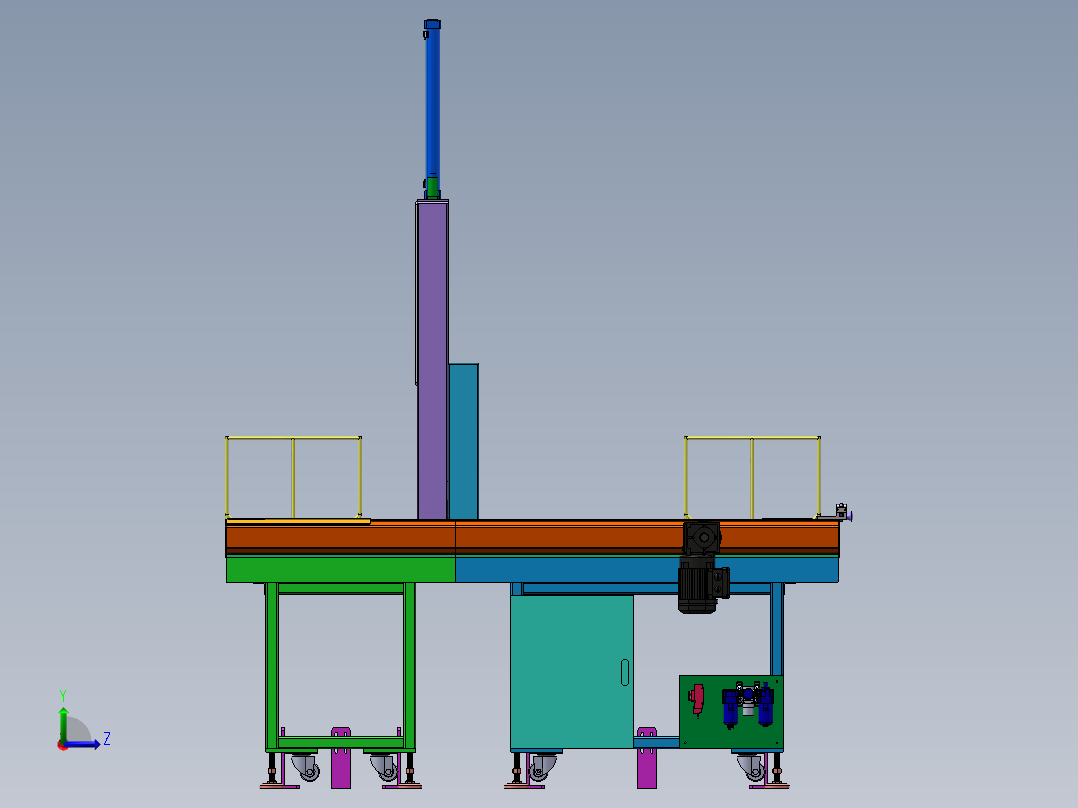 积放滚筒线sw18可编辑左视图