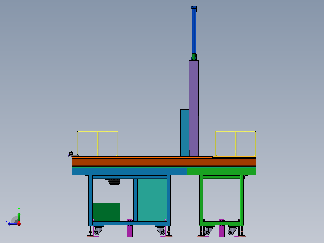 积放滚筒线sw18可编辑右视图
