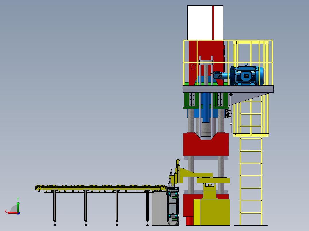 大吨位自动冲压生产线sw17可编辑后视图