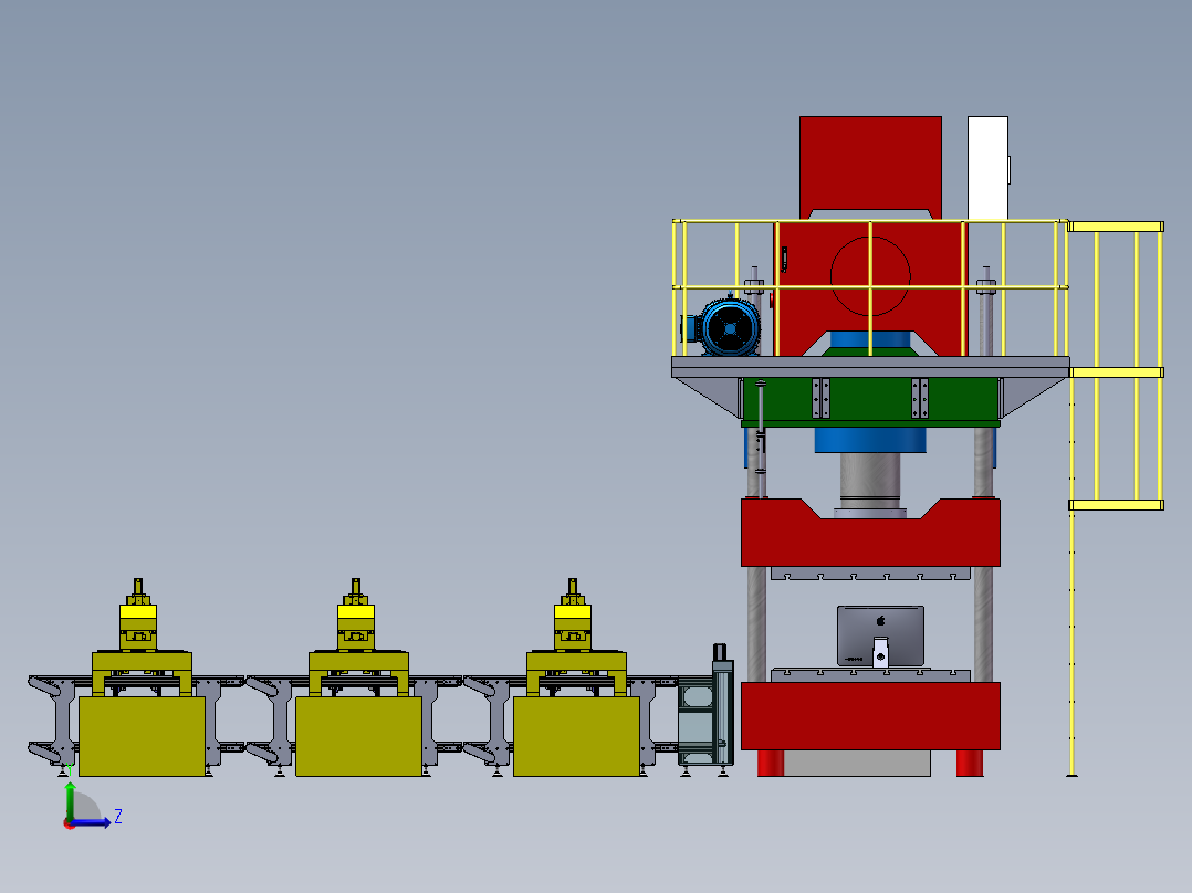 大吨位自动冲压生产线sw17可编辑左视图