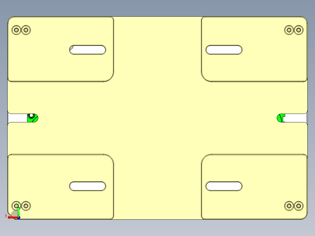 冲压件键盘C壳铣外形C角CNC治具模型后视图