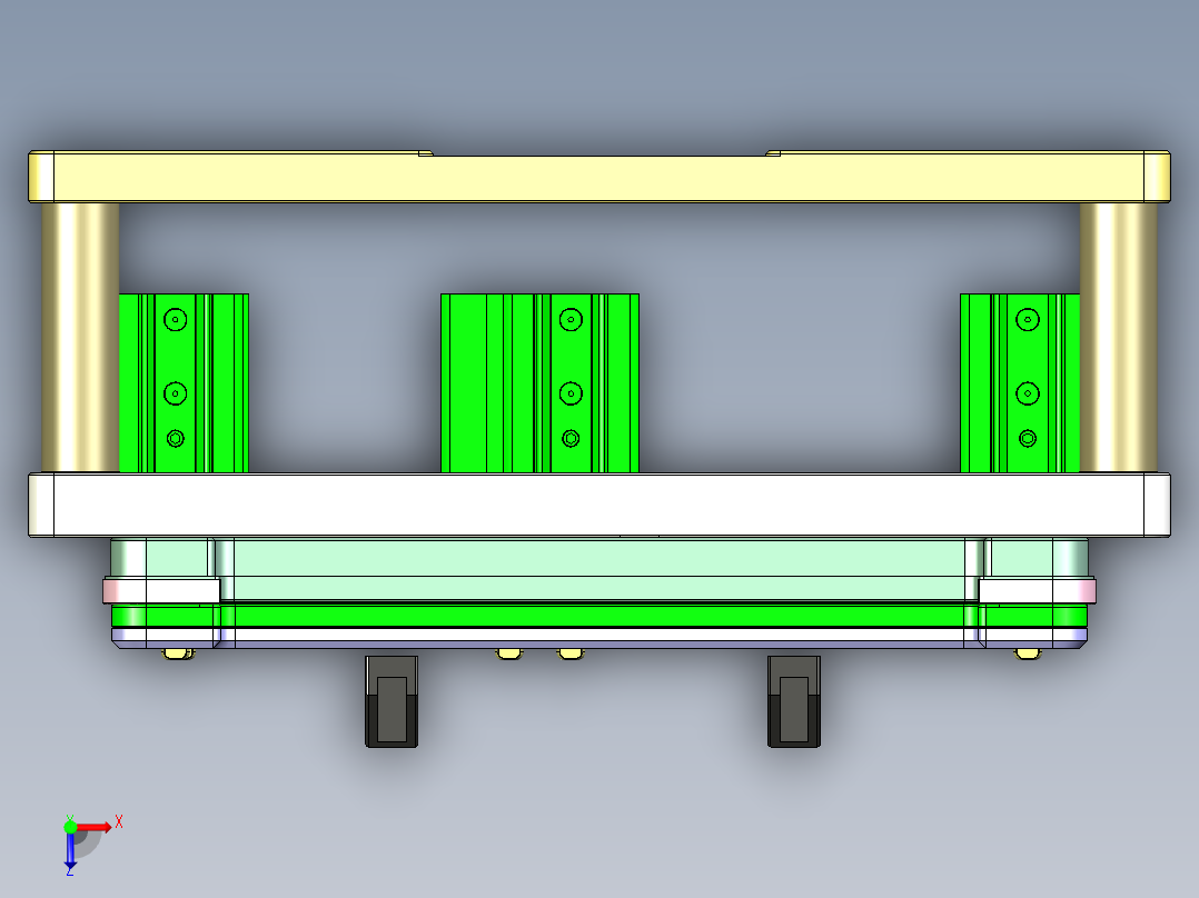 冲压件键盘C壳铣外形C角CNC治具模型俯视图