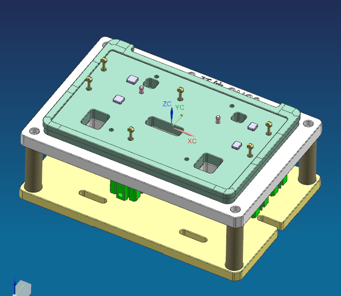 冲压件键盘C壳铣外形C角CNC治具模型