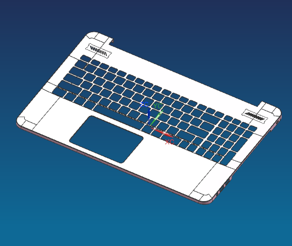 冲压件键盘C壳铣外形C角CNC治具模型